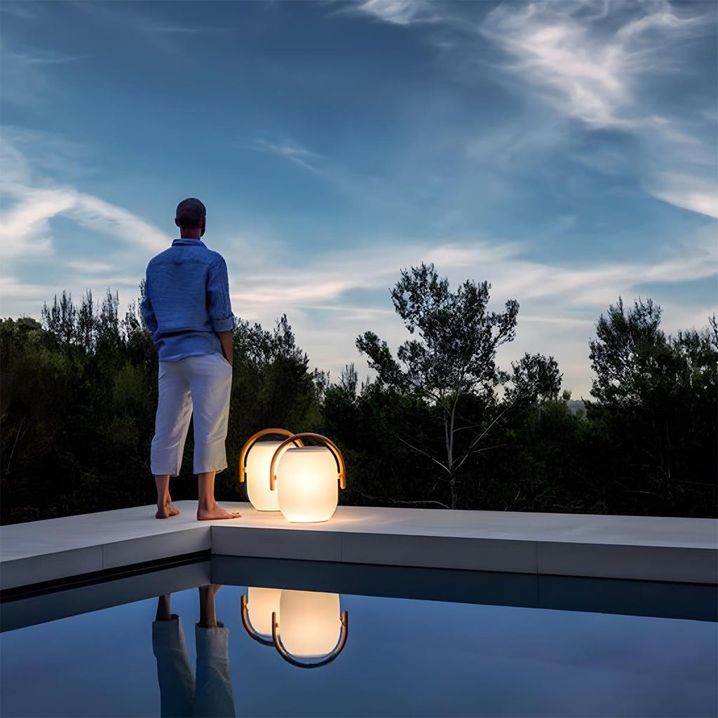 Waterproof Solar Oval Outdoor Tabletop Lamp Lanterns